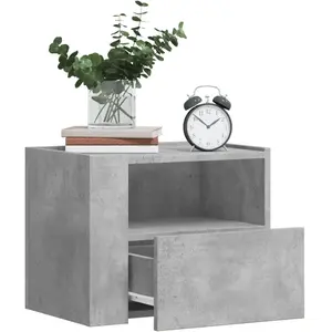 vidaXL Tables de chevet murales 2 pcs gris béton 45x30x35 cm pas cher