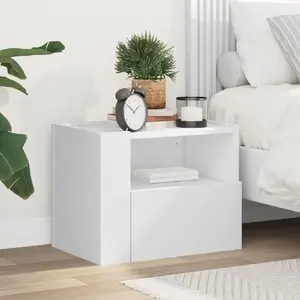 vidaXL Table de chevet murale blanc 45x30x35 cm pas cher