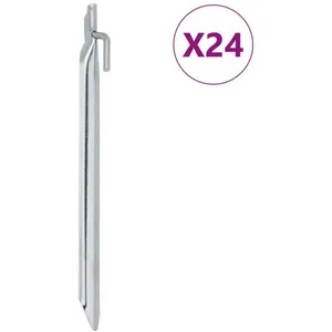 Comparateur de prix : vidaXL Piquets de tente 24pcs en forme de V 25cm Ø20mm acier galvanisé