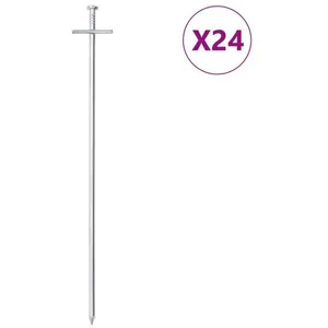 Comparateur de prix : vidaXL Piquets de tente 24 pcs 29,5 cm Ø6 mm acier galvanisé