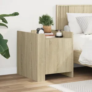 vidaXL Table de chevet chêne sonoma 45x50x50 cm bois d’ingénierie pas cher