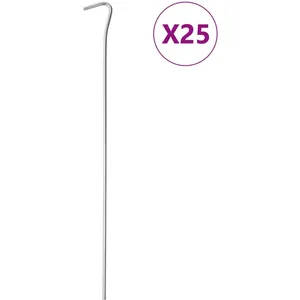Comparateur de prix : vidaXL Piquets de tente 25 pcs 30 cm Ø4 mm acier galvanisé