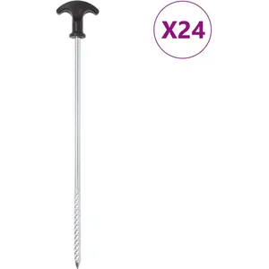 Comparateur de prix : vidaXL Piquets de tente 24 pcs 30 cm Ø7 mm acier galvanisé