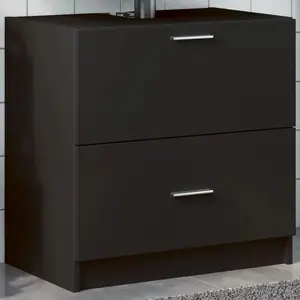 vidaXL Armoire d'évier noir 59x37x59 cm bois d'ingénierie pas cher