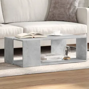 vidaXL Table basse gris béton 89,5x48x30 cm bois d'ingénierie pas cher
