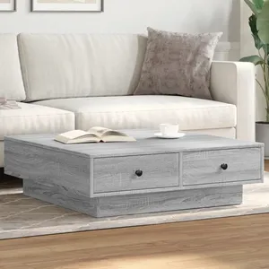vidaXL Table basse Sonoma gris 90x90x28 cm Bois d'ingénierie pas cher