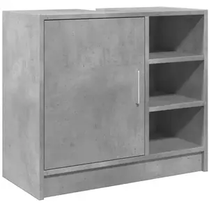 vidaXL Armoire d'évier gris béton 63x29x55 cm bois d'ingénierie pas cher