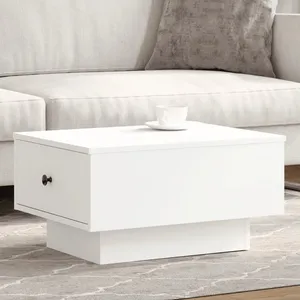 vidaXL Table basse blanc 60x45x31 cm bois d'ingénierie pas cher