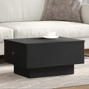 vidaXL Table basse noir 60x45x31 cm bois d'ingénierie pas cher