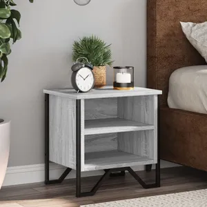 vidaXL Table de chevet sonoma gris 40x30x40 cm bois d'ingénierie pas cher