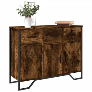 vidaXL Buffet chêne fumé 97x32,5x74,5 cm bois d'ingénierie pas cher