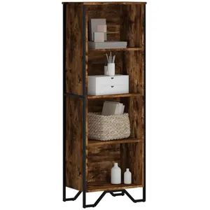 vidaXL Bibliothèque chêne fumé 50x31x137,5 cm bois d'ingénierie pas cher