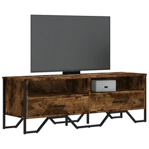 vidaXL Meuble TV chêne fumé 122x34x41 cm bois d'ingénierie pas cher