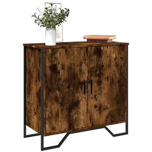 vidaXL Buffet chêne fumé 78x35,5x74,5 cm bois d'ingénierie pas cher