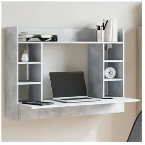 Comparateur de prix : vidaXL Bureau mural gris béton 105x48x75 cm bois d'ingénierie