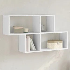 vidaXL Étagère murale blanc 100x20x53 cm bois d'ingénierie pas cher
