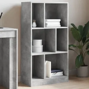 vidaXL Bibliothèque gris béton 57x28,5x107,5 cm bois d'ingénierie pas cher