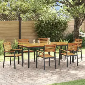 vidaXL Ensemble Salle à Manger Jardin en Bois Acacia et Métal pas cher