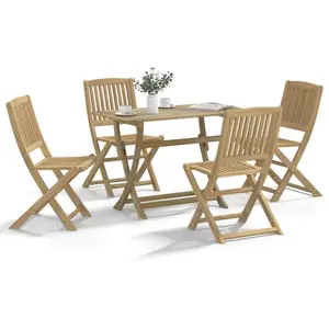 vidaXL Ensemble à manger de jardin 5 pcs Bois d'acacia solide pas cher