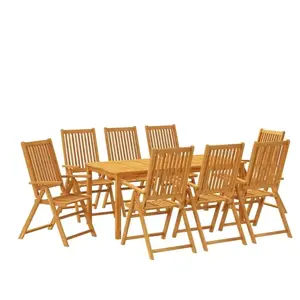 vidaXL Ensemble à manger de jardin 9 pcs bois d'acacia solide pas cher