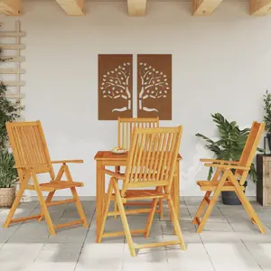 vidaXL Ensemble à manger de jardin 5 pcs Bois d'acacia solide pas cher