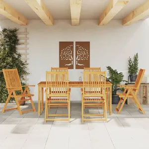 vidaXL Ensemble à manger de jardin 7 pcs Bois d'acacia solide pas cher