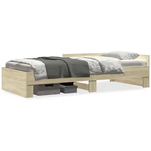 Cadre de lit chêne sonoma 90x190 cm bois d'ingénierie Vidaxl Sonoma oak