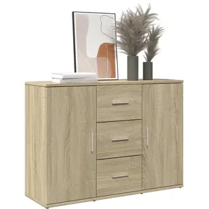 vidaXL Buffet chêne sonoma 90,5x29,5x65 cm bois d'ingénierie pas cher