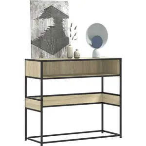 vidaXL Table console chêne sonoma 90x35x80 cm bois d'ingénierie pas cher