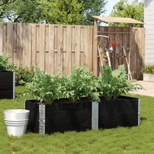 vidaXL Jardinière noir 150x50 cm bois massif de pin pas cher