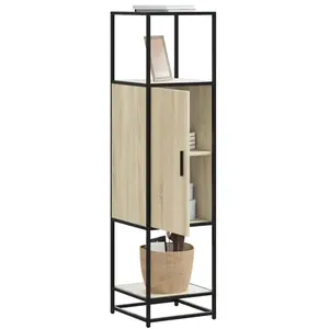 vidaXL Buffet haut chêne sonoma 35,5x35x139 cm bois d'ingénierie métal pas cher