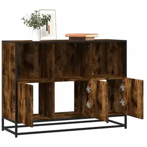 Vidaxl buffet chêne fumé 100x35x76 cm bois d'ingénierie pas cher