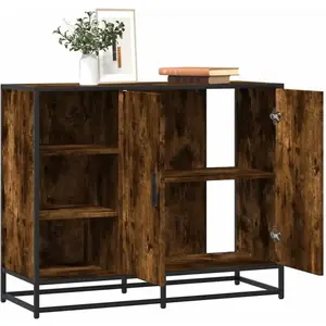 vidaXL Buffet chêne fumé 92x35x76 cm bois d'ingénierie pas cher