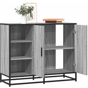 vidaXL Buffet sonoma gris 92x35x76 cm bois d'ingénierie pas cher