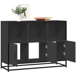 Vidaxl buffet noir 100x35x76 cm bois d’ingénierie pas cher