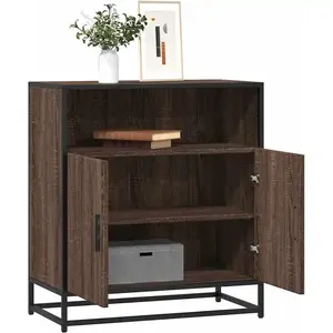 vidaXL Buffet chêne marron 68x35x76 cm bois d'ingénierie pas cher