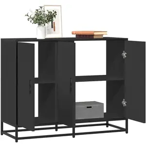 vidaXL Vidaxl Buffet Noir 94x35x76 Cm Bois D'ingénierie pas cher
