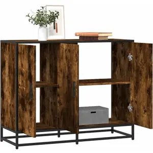 vidaXL Vidaxl Buffet Chêne Fumé 94x35x76 Cm Bois D'ingénierie pas cher