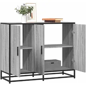 vidaXL Vidaxl Buffet Sonoma Gris 94x35x76 Cm Bois D'ingénierie pas cher