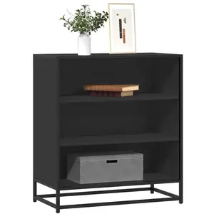 Vidaxl buffet noir 68x35x76 cm bois d'ingénierie et métal pas cher