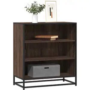 Buffet Chêne Marron 68x35x76 Cm Bois D'Ingénierie Et Métal - Vidaxl pas cher