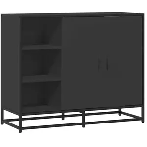 vidaXL Buffet noir 92x35x76 cm bois d’ingénierie pas cher