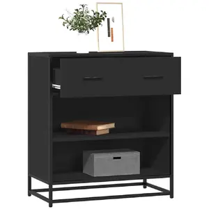vidaXL Vidaxl Buffet Noir 68x35x76 Cm Bois D'ingénierie pas cher