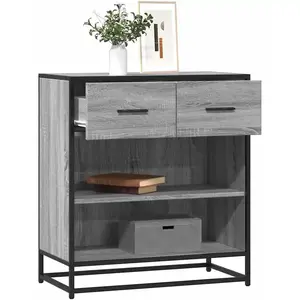 vidaXL Vidaxl Buffet Sonoma Gris 68x35x76 Cm Bois D'ingénierie pas cher