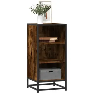 Vidaxl - Buffet chêne fumé 35,5x35x76 cm bois d'ingénierie et métal pas cher
