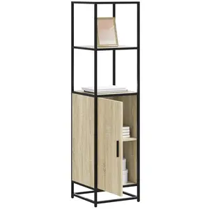 Vidaxl buffet haut chêne sonoma 35,5x35x139 cm bois d'ingénierie métal pas cher