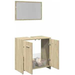 Comparateur de prix : vidaXL Ensemble de meubles de salle de bain 2 pcs chêne sonoma