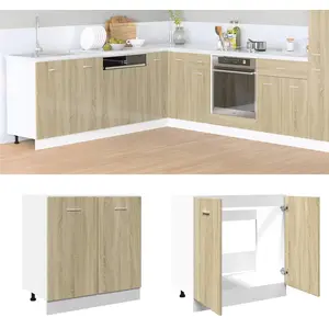 vidaXL Armoire basse chêne sonoma 80x46x81,5 cm bois d’ingénierie pas cher