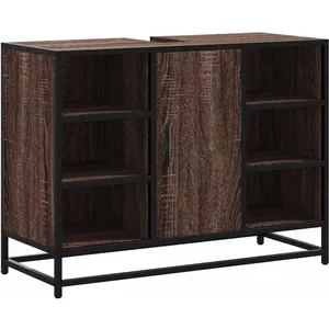 vidaXL Armoire lavabo de salle de bain chêne marron bois d'ingénierie