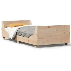 vidaXL Cadre de lit avec tête de lit 90x200 cm bois de pin massif pas cher